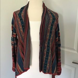 COLDWATER CREEK Multicolored open front cardigan